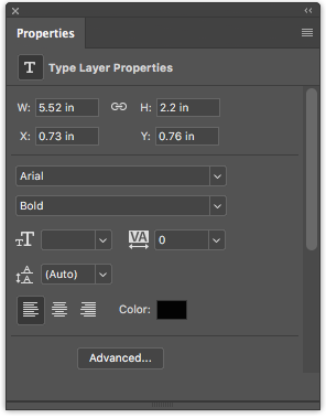 How to Add and Edit Text in Adobe Photoshop Photoshop Properties Panel